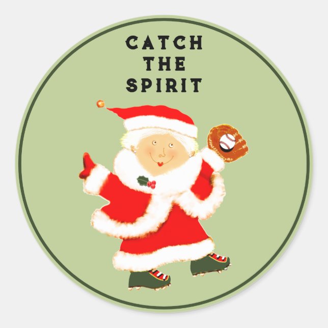Christmas Mrs. Claus Classic Round Sticker (Front)