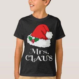 Christmas Mrs. Claus Matching Pajama Santa Hat X-m T-Shirt