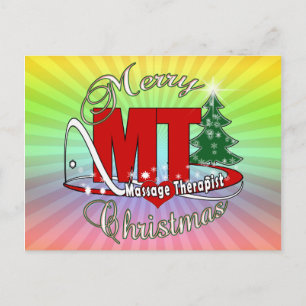 CHRISTMAS MT  Massage Therapist Holiday Postcard