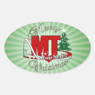 CHRISTMAS MT Massage Therapist Oval Sticker