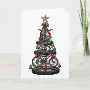 Christmas Mtb Mountain Biking Tree Xmas Funny Men Card