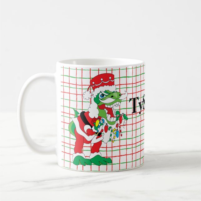 Christmas Mug 11 oz. "TySANTAsaurus Rex" (Left)