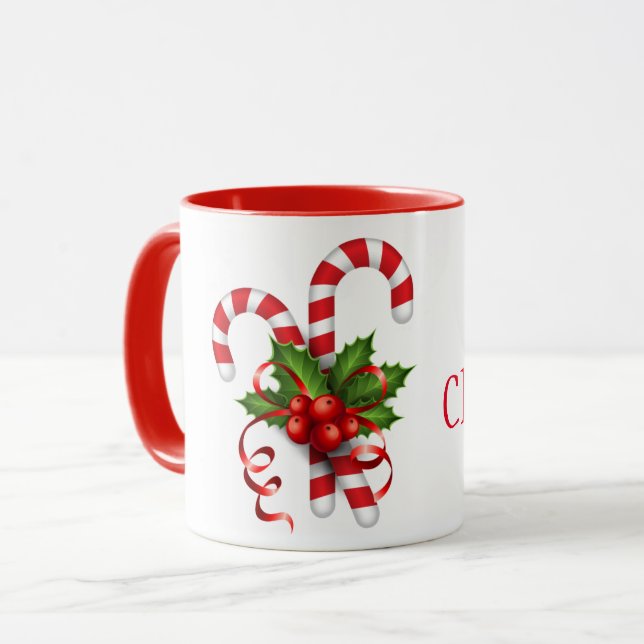 Christmas Mug-Candy Canes Mug (Front Left)