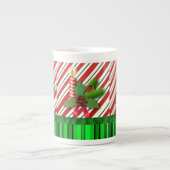 Christmas Mug, Christmas Candle Bone China Mug (Front)