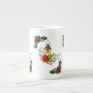 Christmas Mug, Christmas Candle Bone China Mug