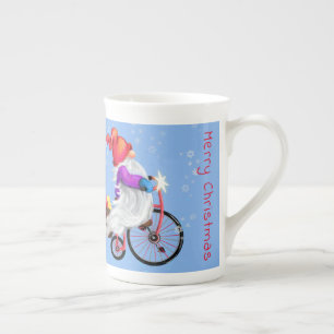 Christmas Mug Gift Gnome with Bike