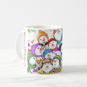 Christmas Mug Happy Snowmans Gift