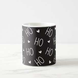 Christmas Mug Ho Ho Ho Santa Heart Minimalist