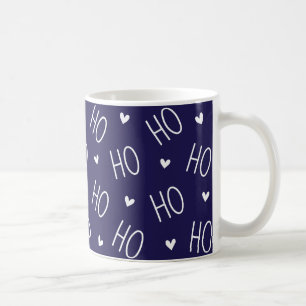 Christmas Mug   Ho Ho Ho Santa Heart Minimalist