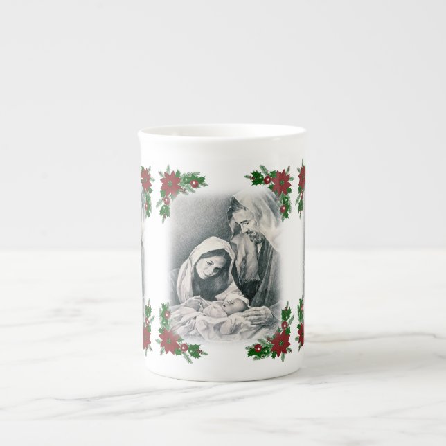 Christmas Mug, Jesus Christ Bone China Mug (Front)