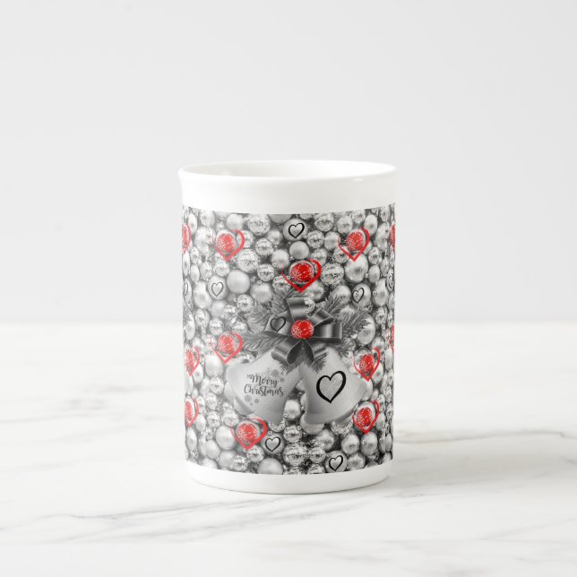 Christmas Mug, Merry Christmas Bone China Mug (Front)
