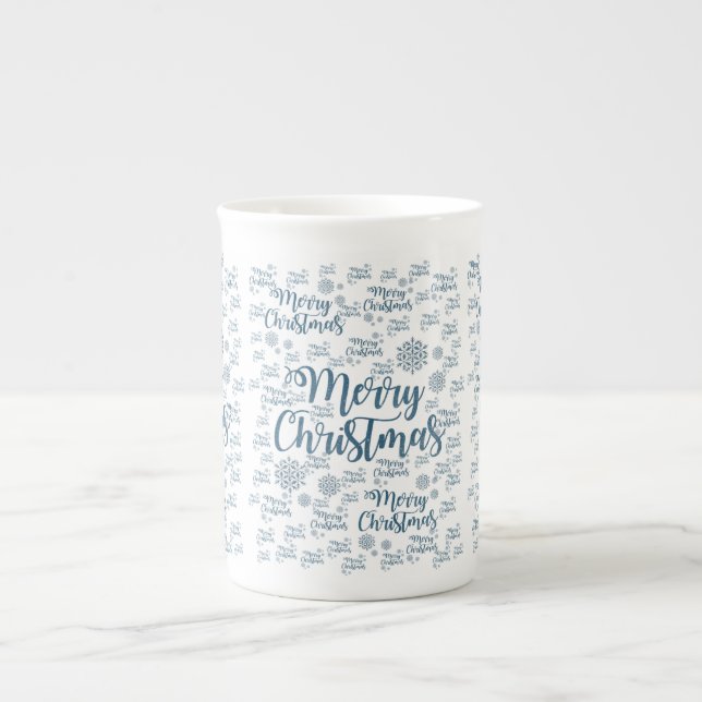 Christmas Mug, Merry Christmas Bone China Mug (Front)
