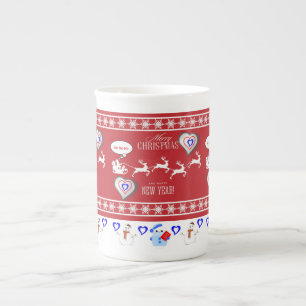 Christmas Mug, Merry Christmas Bone China Mug