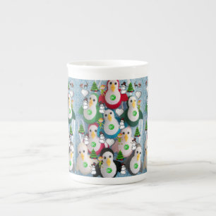 Christmas Mug, Penguin, Merry Christmas Bone China Mug