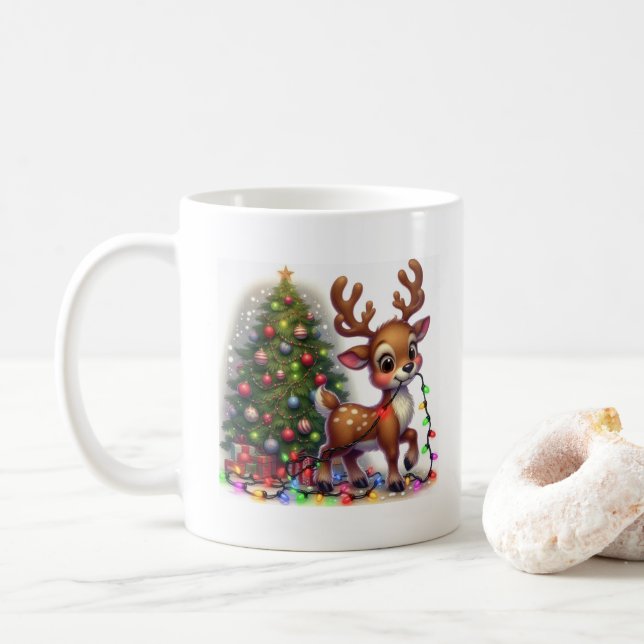 Christmas Mug Reindeer Fun (With Donut)