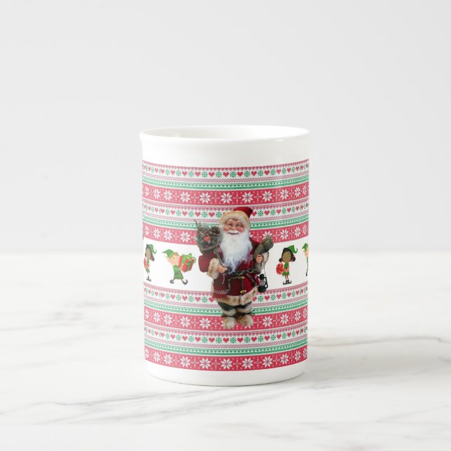 Christmas Mug, Santa Bone China Mug (Front)