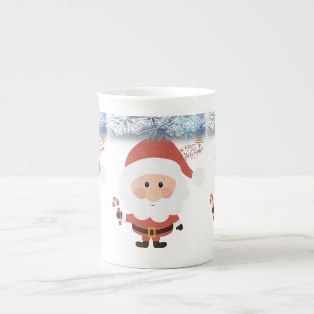Christmas Mug, Santa Bone China Mug (Front)