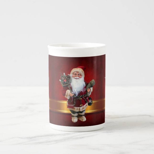 Christmas Mug, Santa Bone China Mug (Front)