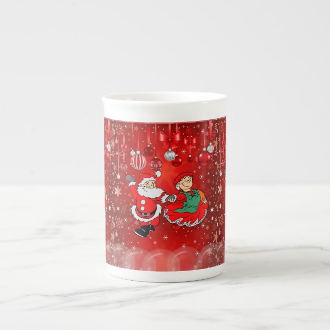 Christmas Mug, Santa Bone China Mug (Front)