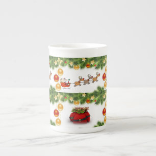 Christmas Mug, Santa Bone China Mug
