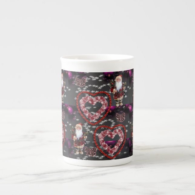 Christmas Mug, Santa Bone China Mug (Front)