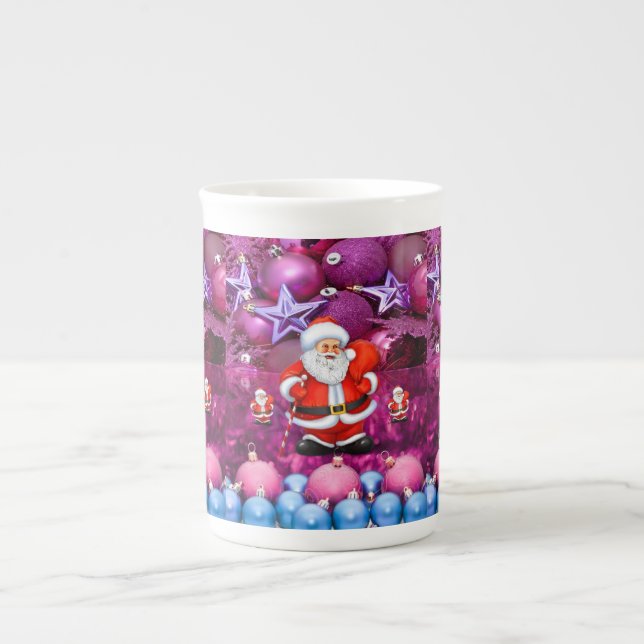 Christmas Mug, Santa Bone China Mug (Front)