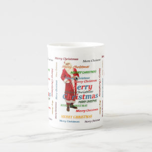 Christmas Mug, Santa, Merry Christmas Bone China Mug
