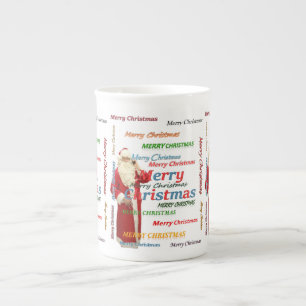 Christmas Mug, Santa, Merry Christmas Bone China Mug