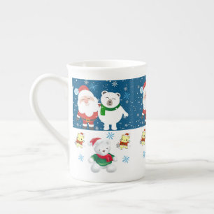 Christmas Mug, Santa, Merry Christmas Teddy Bear Bone China Mug