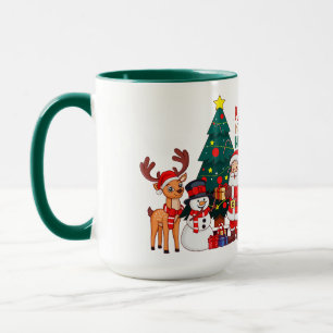 Christmas Mug - Santa, Reindeer & Snowman