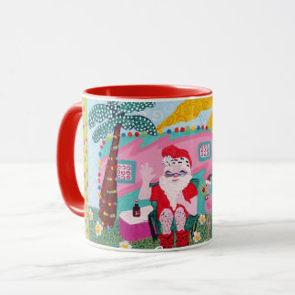 Christmas Mug, Santa, Trailer, Flamingo, Funny Mug