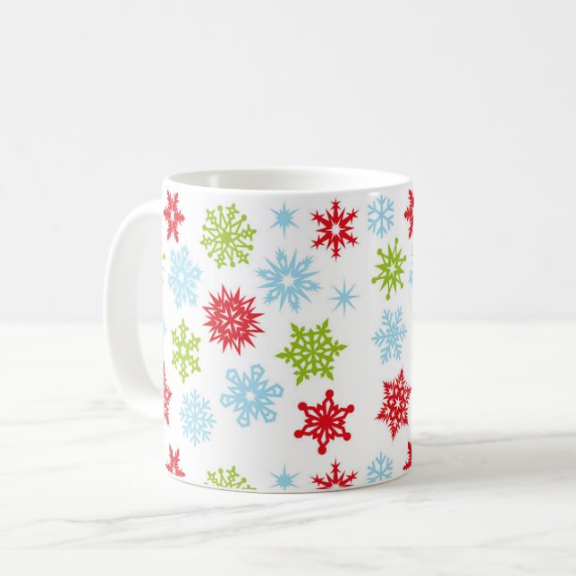 Christmas Mug-Snowflakes Coffee Mug (Front Left)