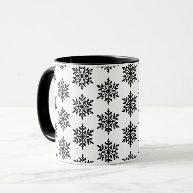 Christmas Mug-Snowflakes Mug (Front Left)
