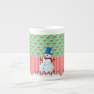 Christmas Mug, Snowman, Merry Christmas Bone China Mug