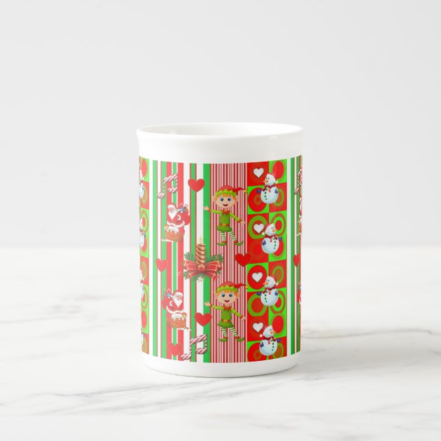 Christmas Mug, Snowman, Merry Christmas Bone China Mug (Front)