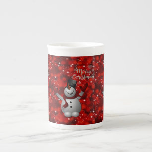 Christmas Mug, Snowman, Merry Christmas Bone China Mug