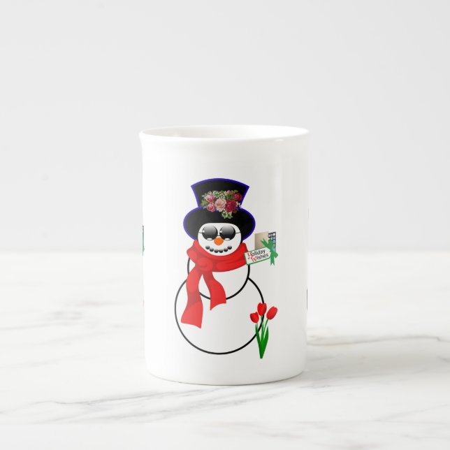 Christmas Mug, Snowman, Merry Christmas Iphone Bone China Mug (Front)