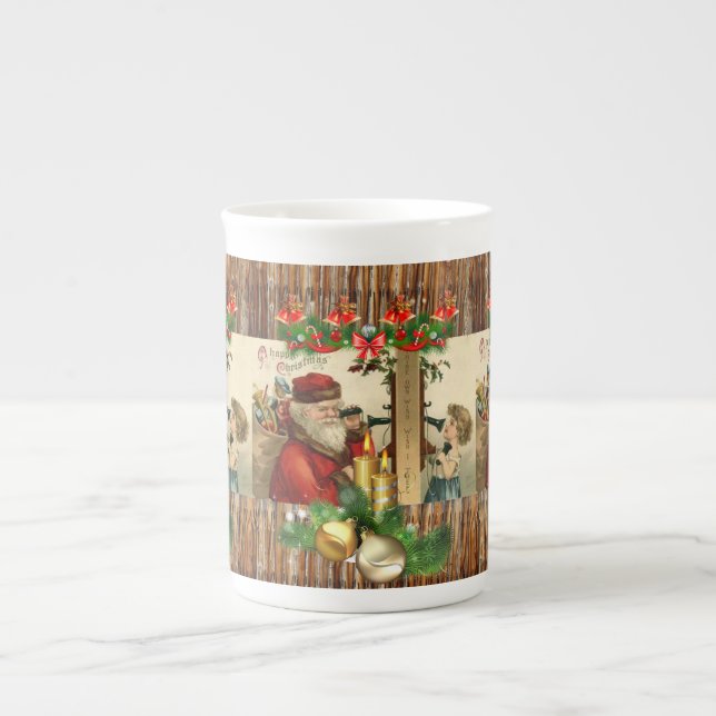 Christmas Mug, Vintage Bone China Mug (Front)