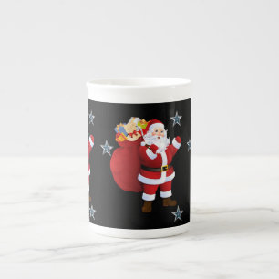 Christmas Mug, Vintage, Merry Christmas Santa Bone China Mug
