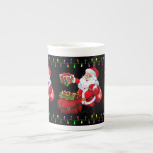 Christmas Mug, Vintage, Merry Christmas Santa Bone China Mug