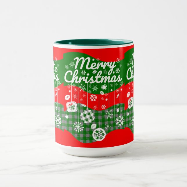 Christmas Mug – White Ornaments & Merry Christmas  (Center)