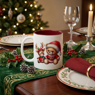 Christmas Mug with adorable teddy bear