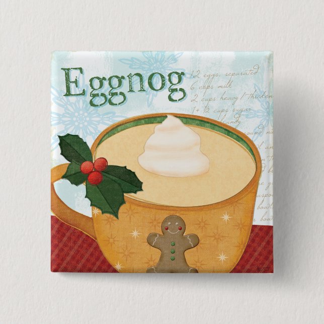 Christmas Mug with Eggnog 15 Cm Square Badge (Front)