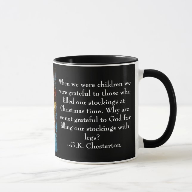 Christmas Mug with G.K. Chesterton quote (Right)
