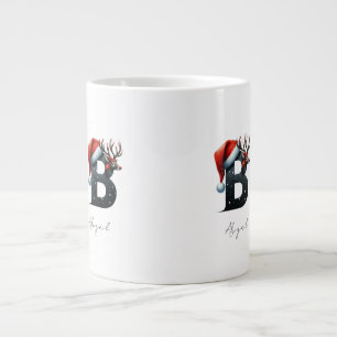 Christmas Mug with Letter B   Personalized Holiday