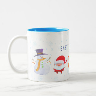 Christmas mug with Santa and cute animal friends