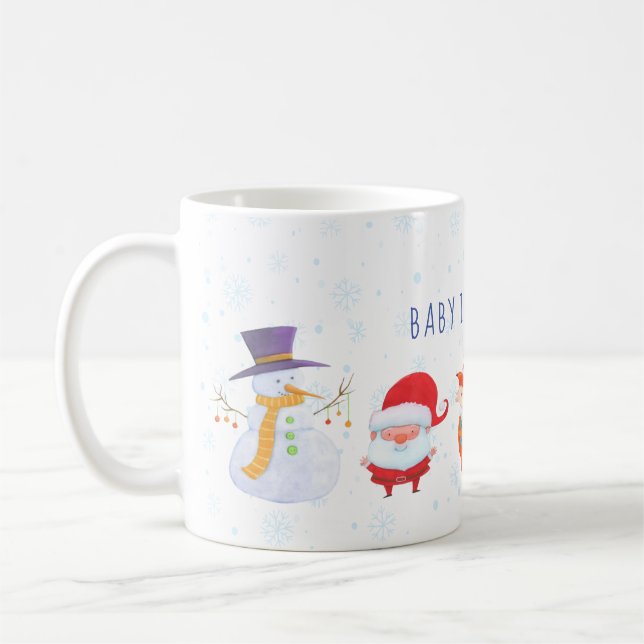 Christmas mug with Santa and cute animal friends (Left)