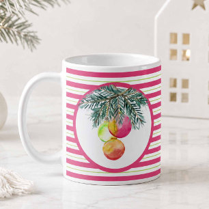 Christmas Mugs Cute Pink and Green