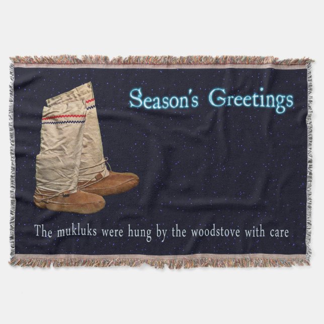 Christmas Mukluks Throw Blanket (Front)