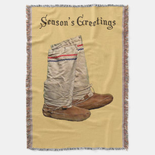 Christmas Mukluks Throw Blanket
